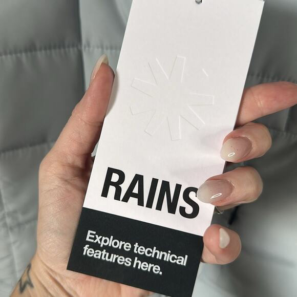 Rains Silver Gray Quilted Liner Vest XL Waterproof Rainproof Jacket Puffer Pad - Picture 9 of 16